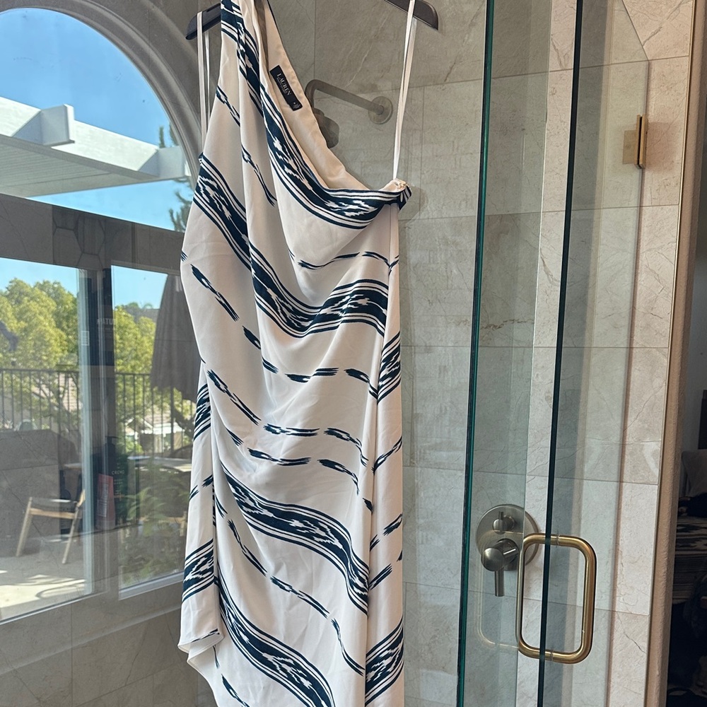 Ralph Lauren White and Navy Striped Dress size 14